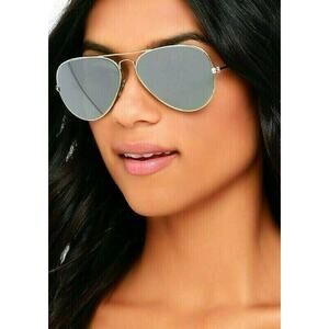 SURGE Sunglasses Beach Summer Aviator Festival Fashion Silver Wire Mirrored NEW